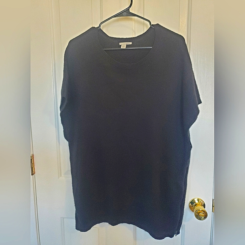 Halogen black short sleeve sweater